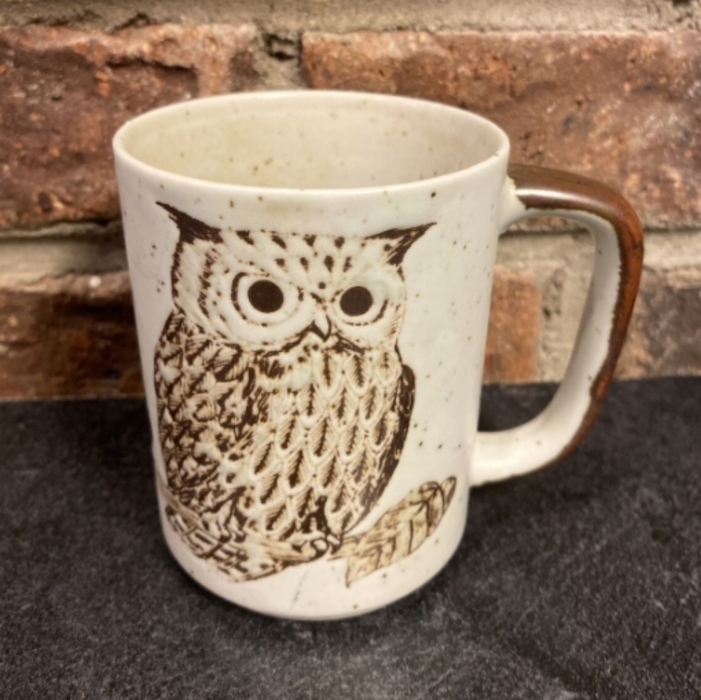 Vintage Retro MCM Otagiri Speckled Owl Coffee Mug- See Pics! 🦉